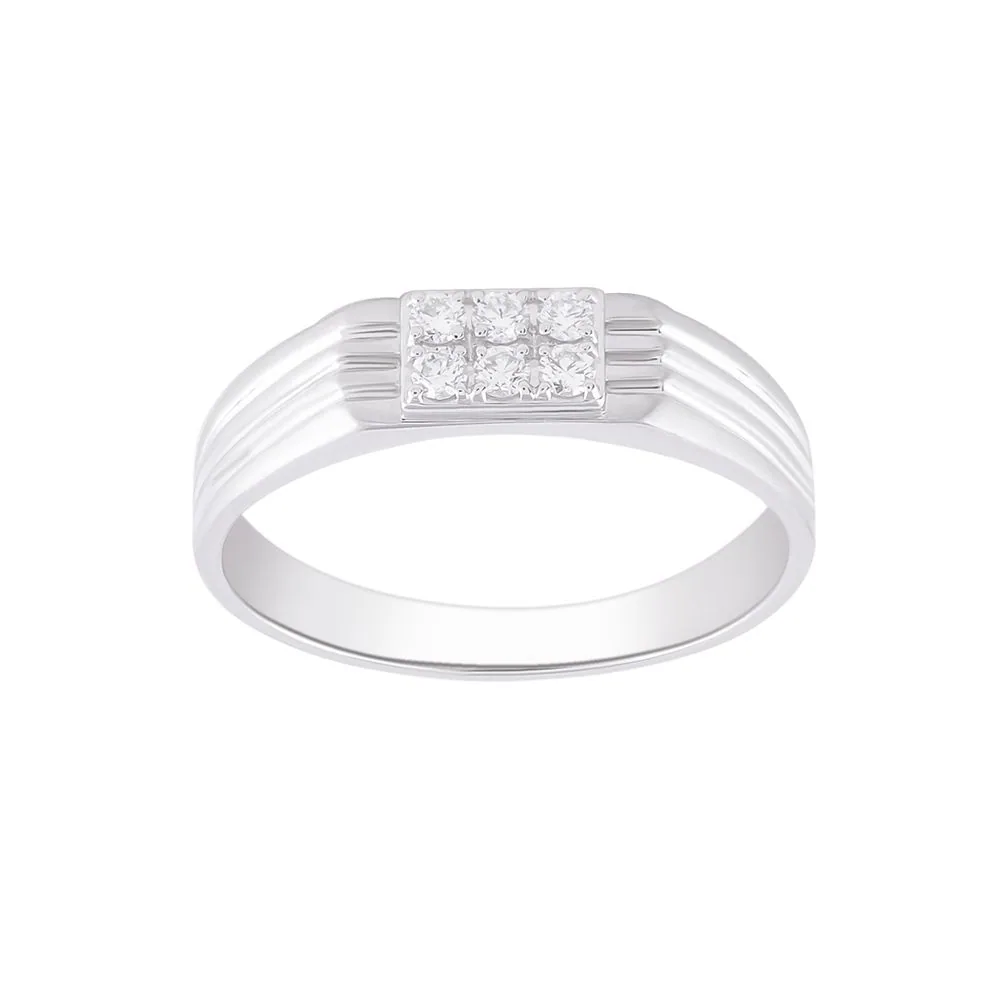 Regal Diamond and Platinum Men’s Finger Band - view 3
