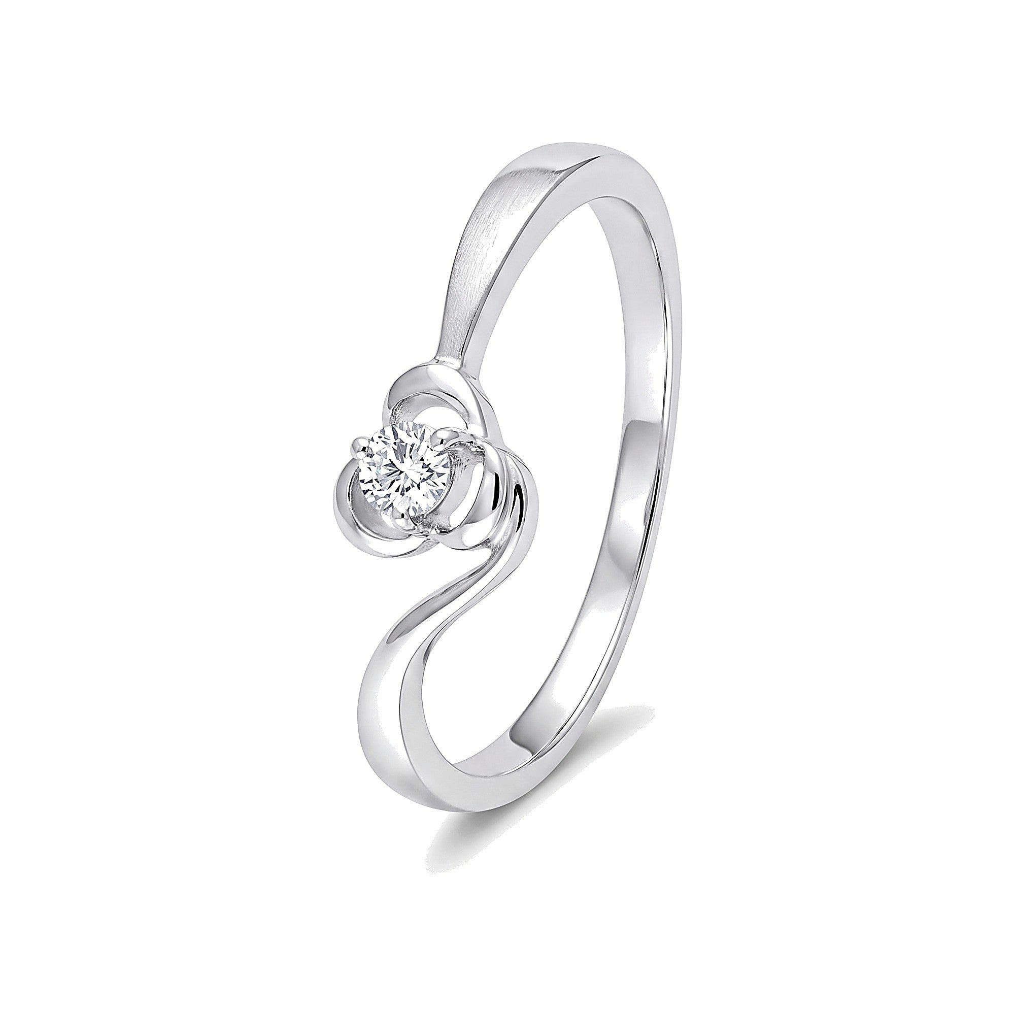 Gracious Platinum and Diamond Finger Ring