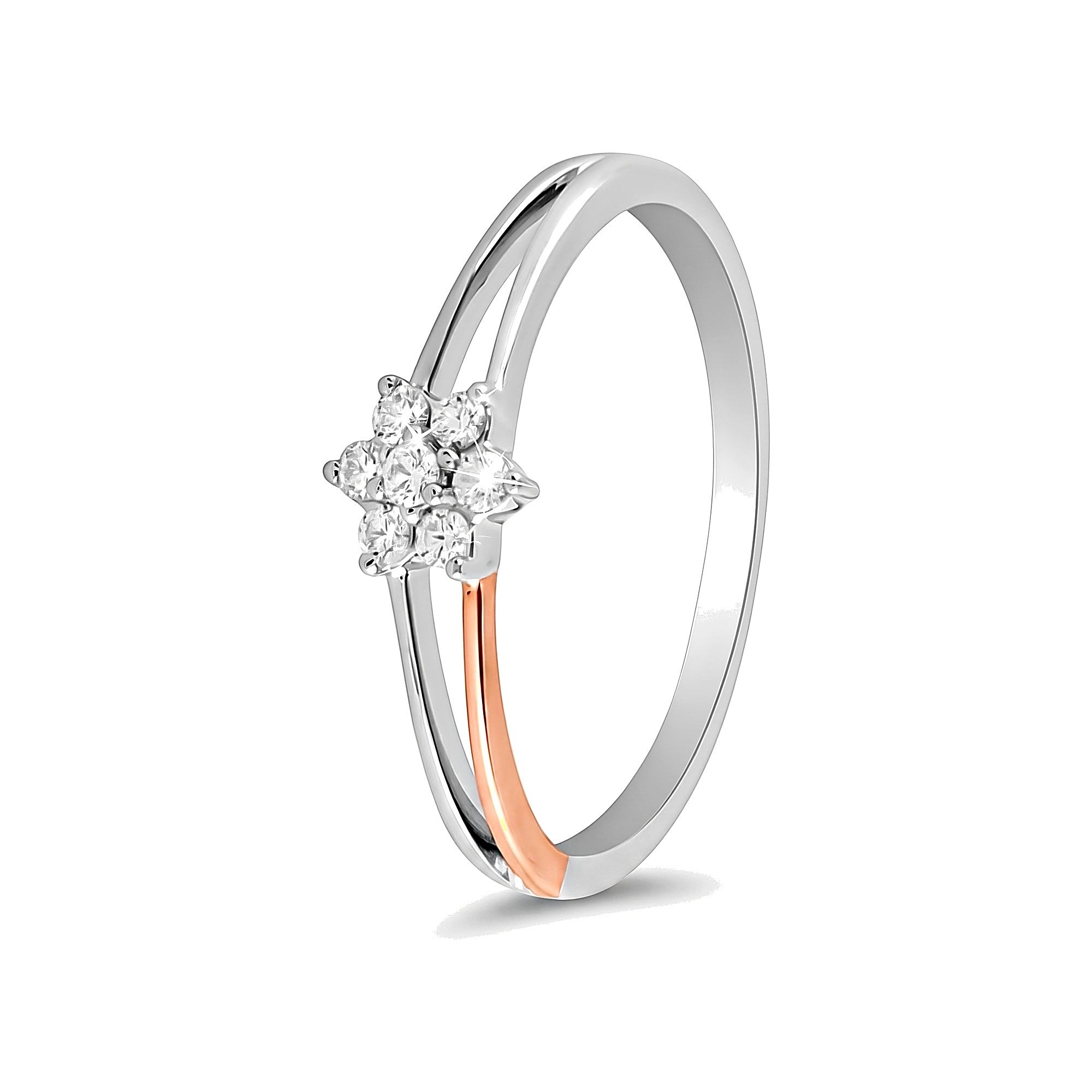 Diamond Embellished Platinum Cluster Finger Ring
