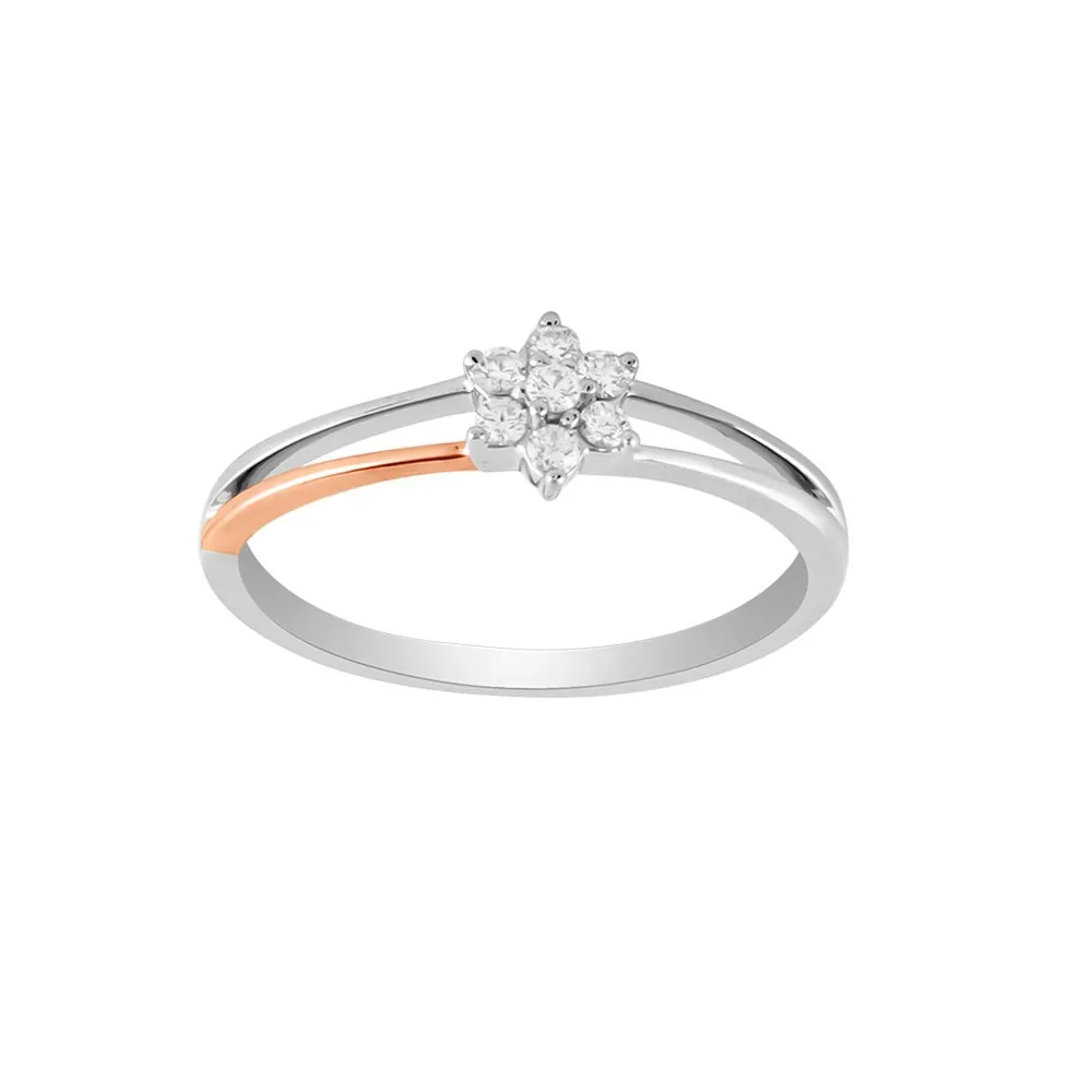 Diamond Embellished Platinum Cluster Finger Ring - view 3