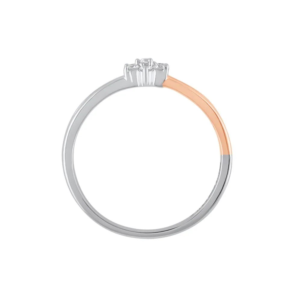 Diamond Embellished Platinum Cluster Finger Ring - view 4