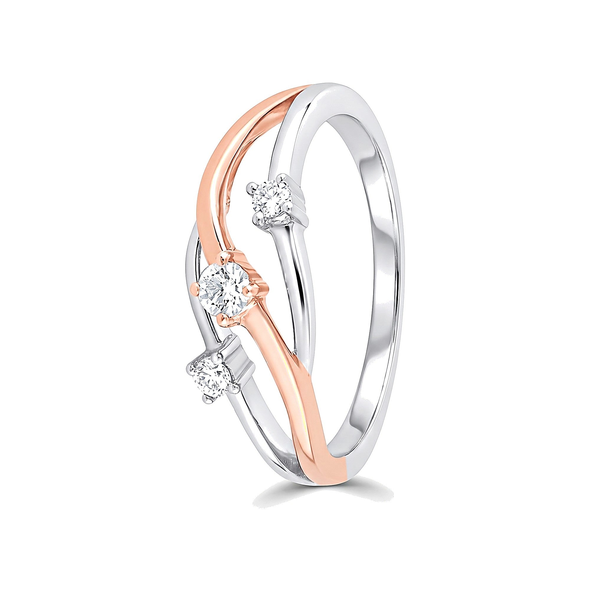 Swirl Design Diamond and Platinum Finger Ring