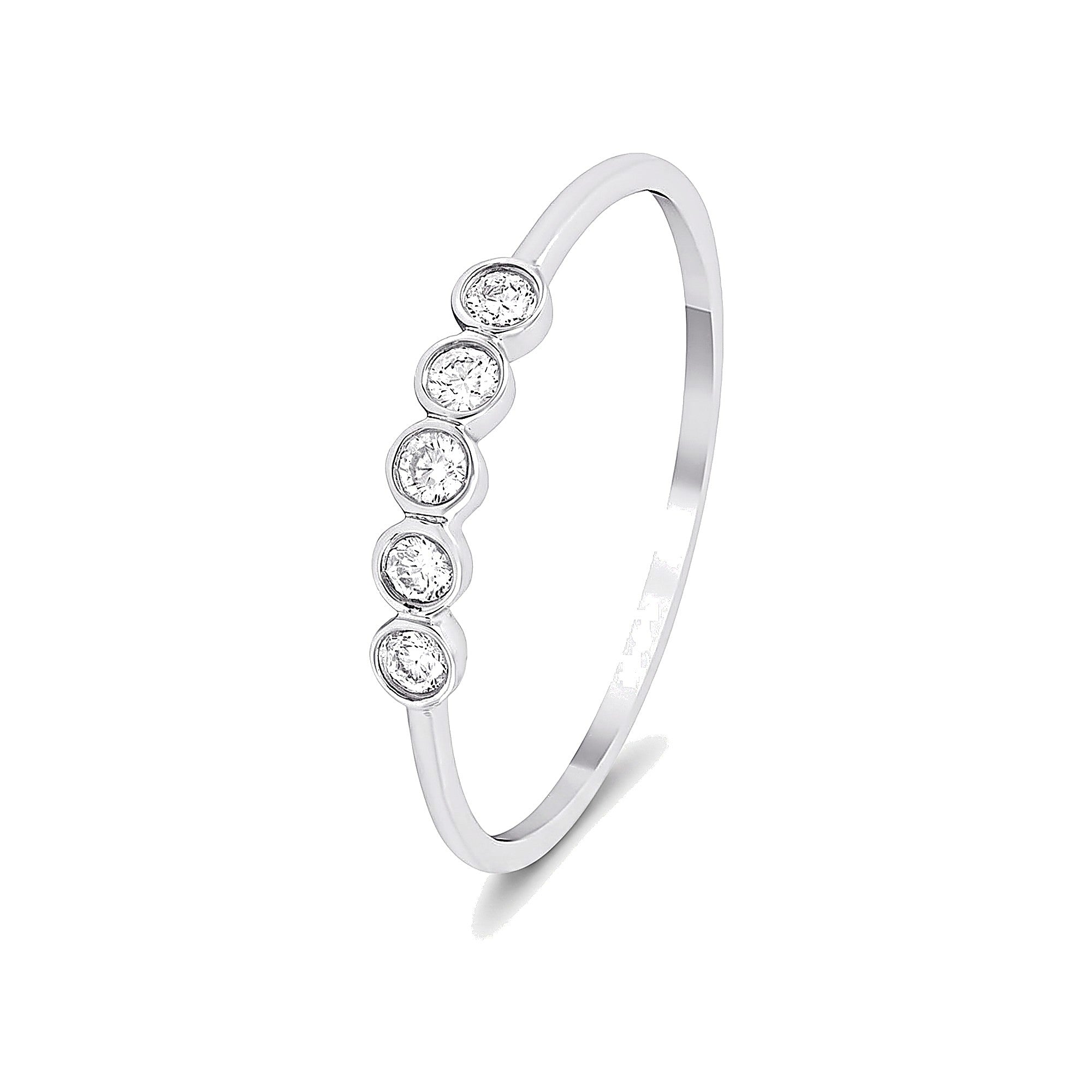 5 Stone Platinum Diamond Ring