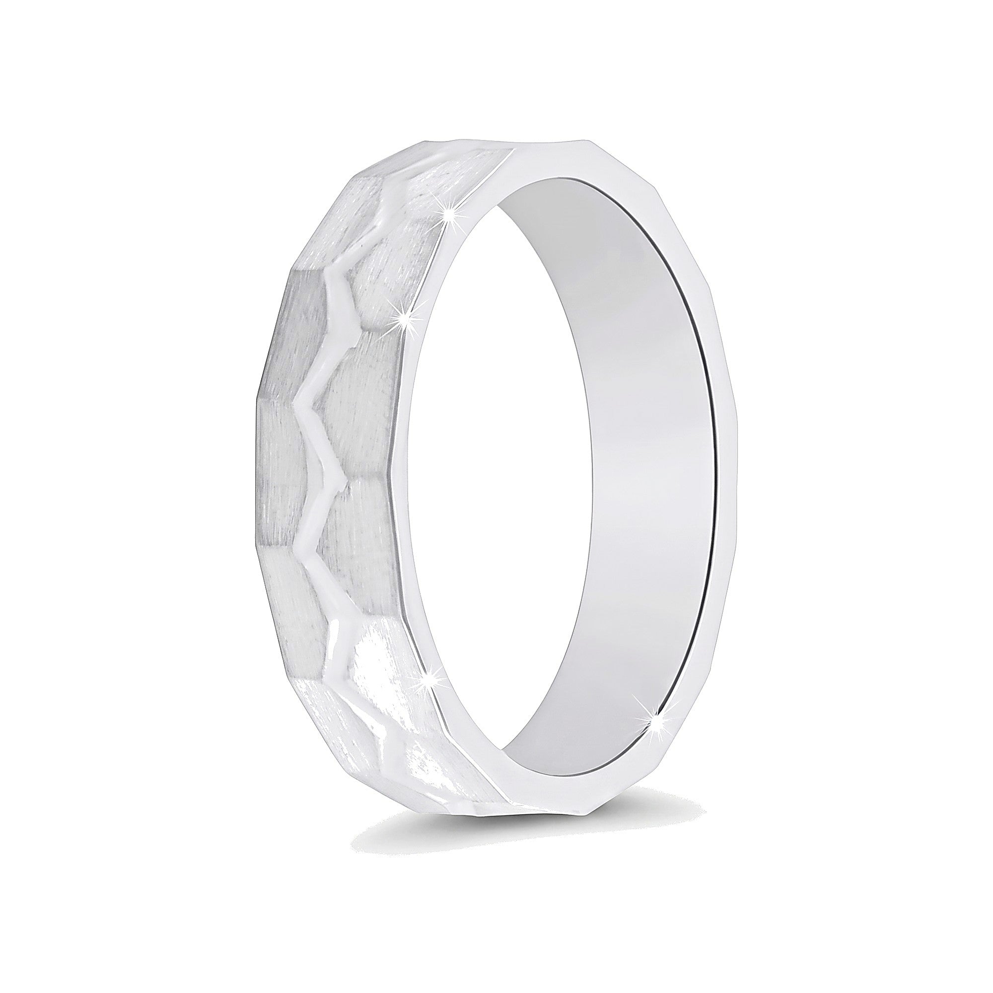 Polished Platinum Ring For Men