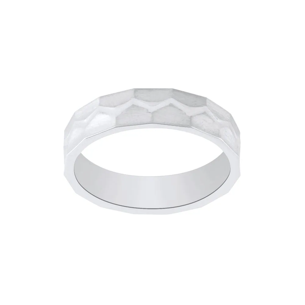 Polished Platinum Ring For Men - view 3