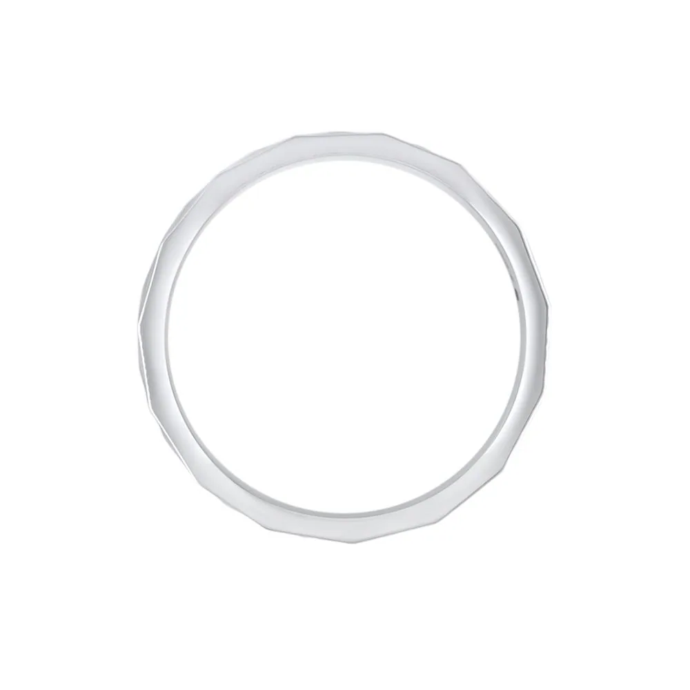 Polished Platinum Ring For Men - view 4