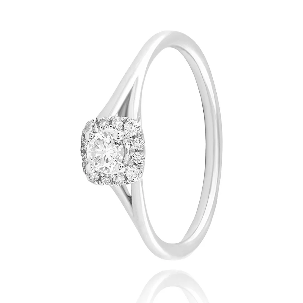 Radiant Halo Diamond Ring