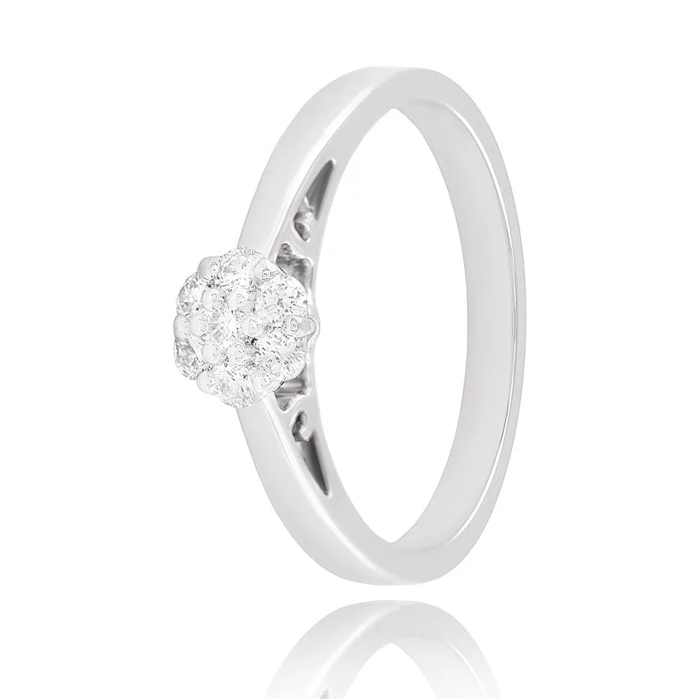 Diamond Floral Cluster Ring