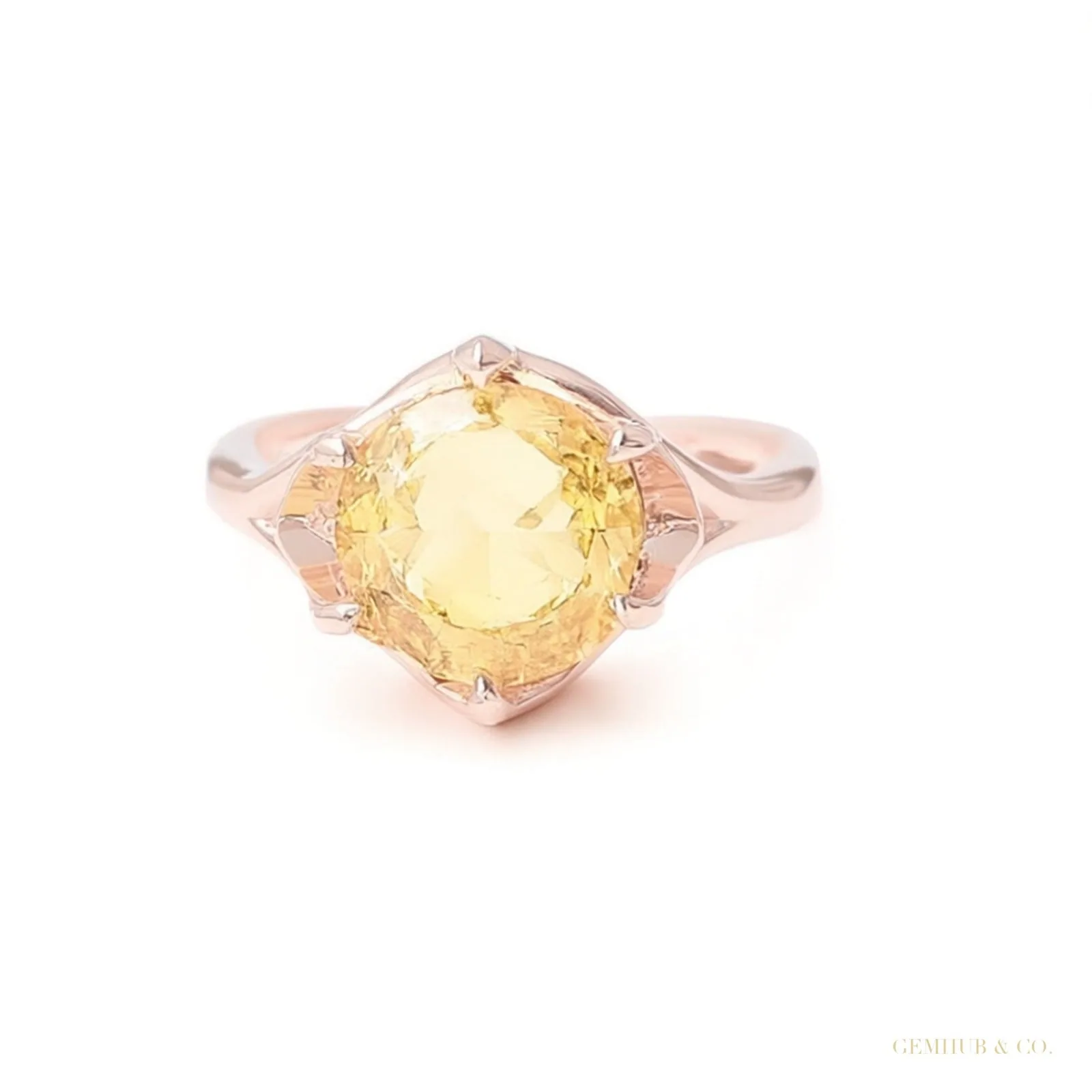 11 ct DEW Champagne Treated Moissanite Ring in Certified 18K Gold Plated