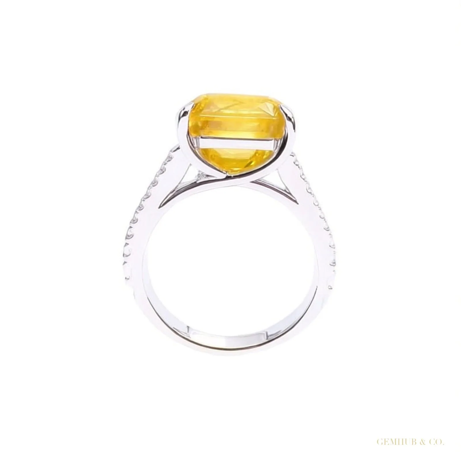 13.80 ct DEW Champagne Treated Moissanite Solitaire Ring in 18K Gold Plated – Gift