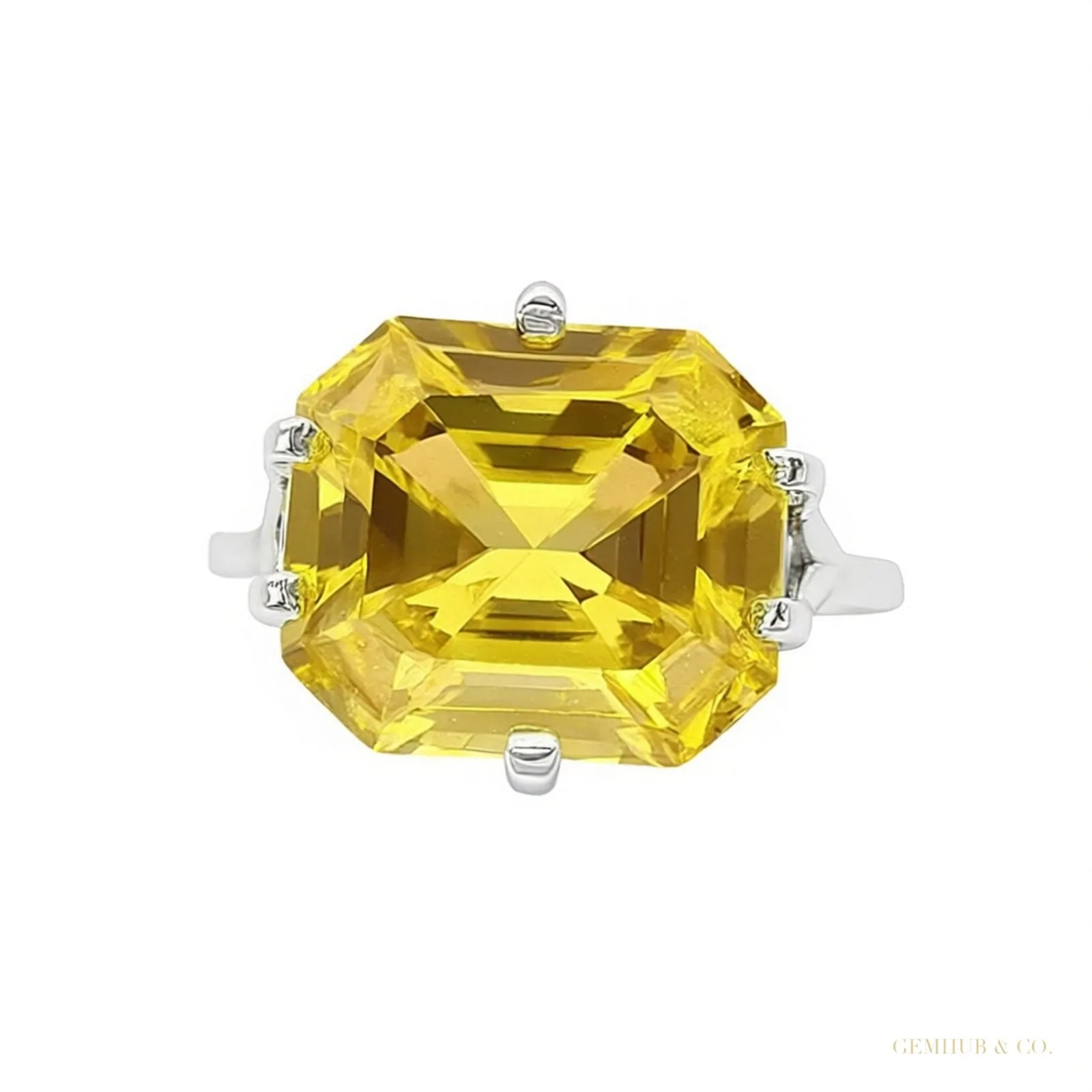 20 ct DEW Champagne Treated Moissanite Ring in Certified 18K Gold Plated