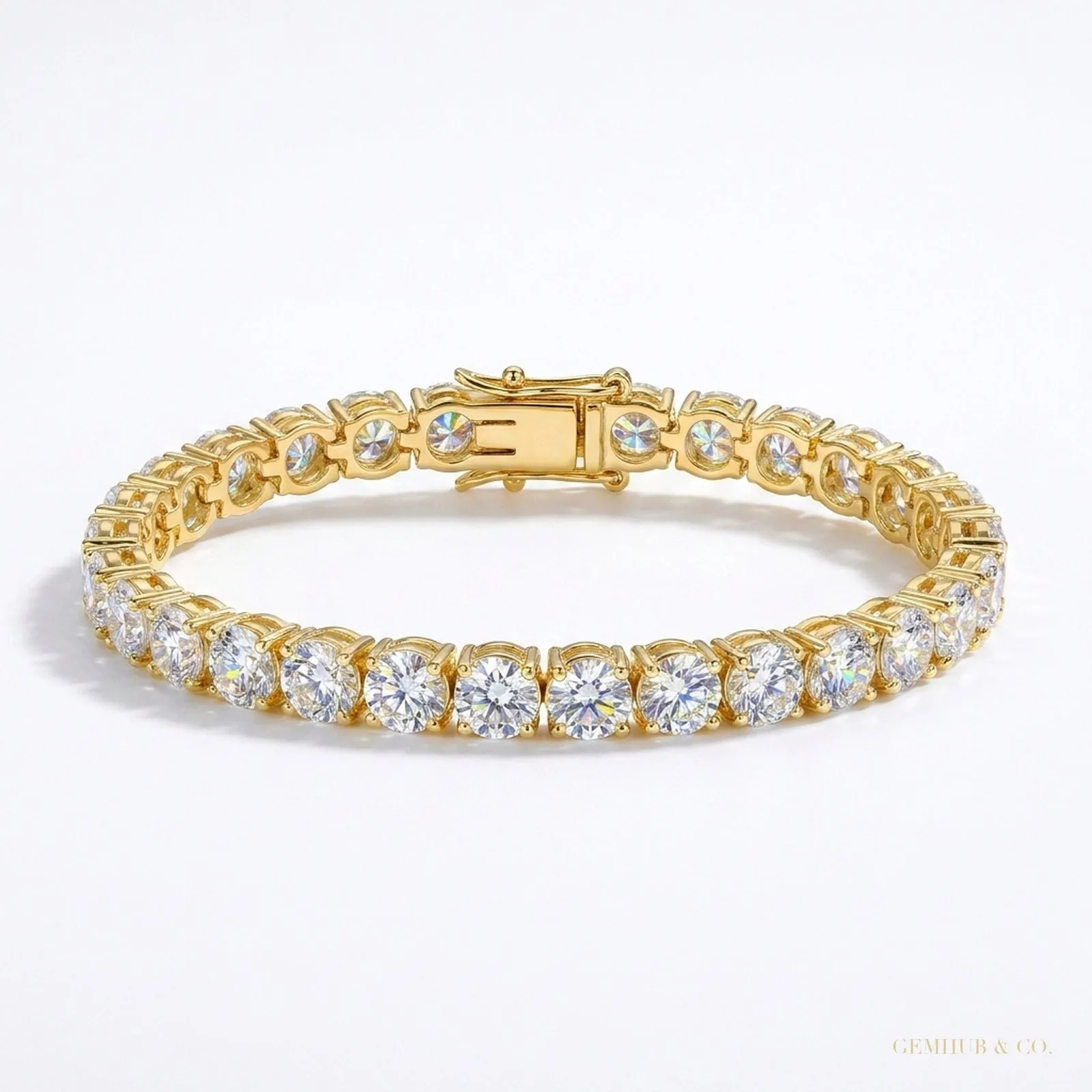 IGI Sparkling 6.00Ct Natural Diamond Tennis Bracelet 14k Yellow Gold GH/VS