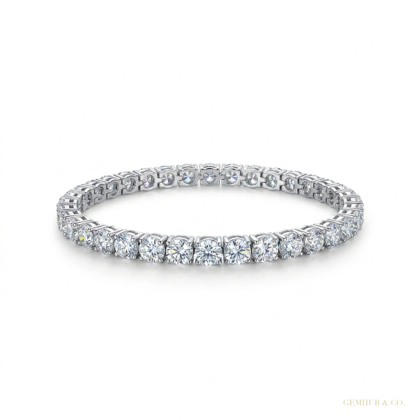 Round 5.75Ct GH/VS Certified Natural Diamond Women’s Tennis Bracelet 14k Gold