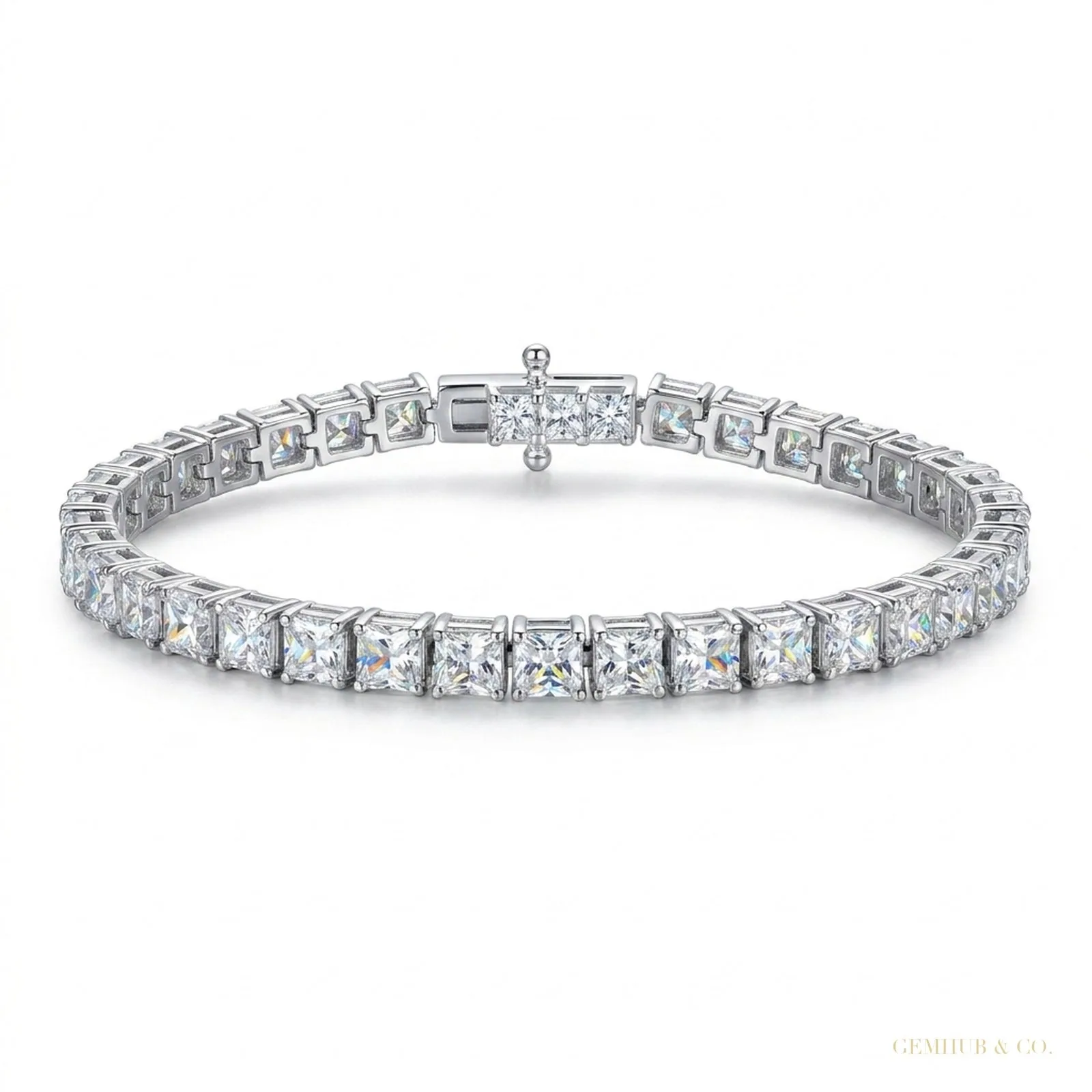GH/SI 3Ct Round Certified Natural Diamond Women’s Gift Tennis Bracelet 14k Gold