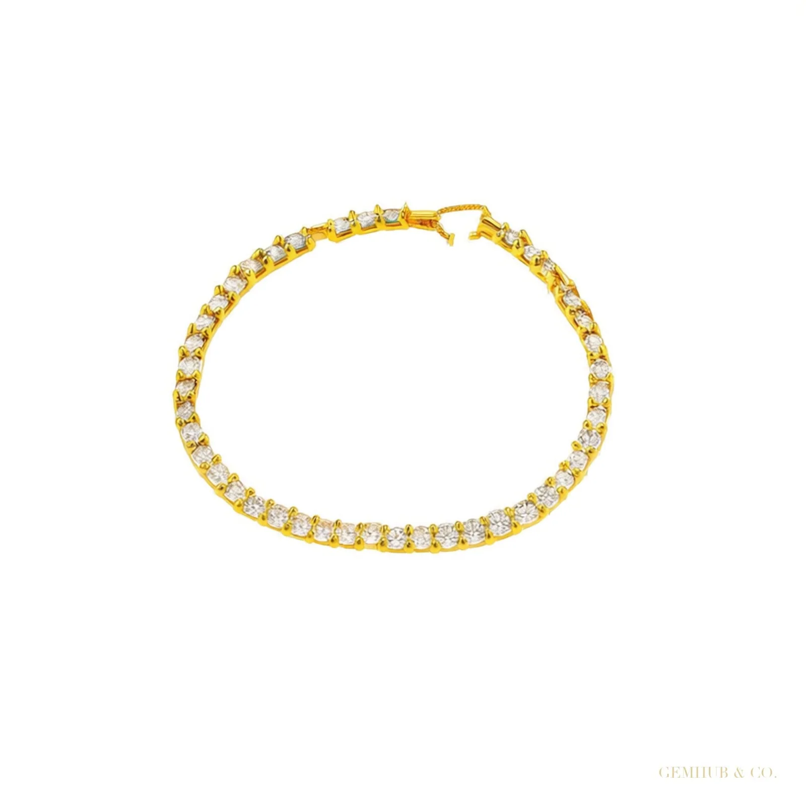 Sparkling Natural GH/VS Diamond 14k Gold 3Ct Round Cut Women’s Tennis Bracelet