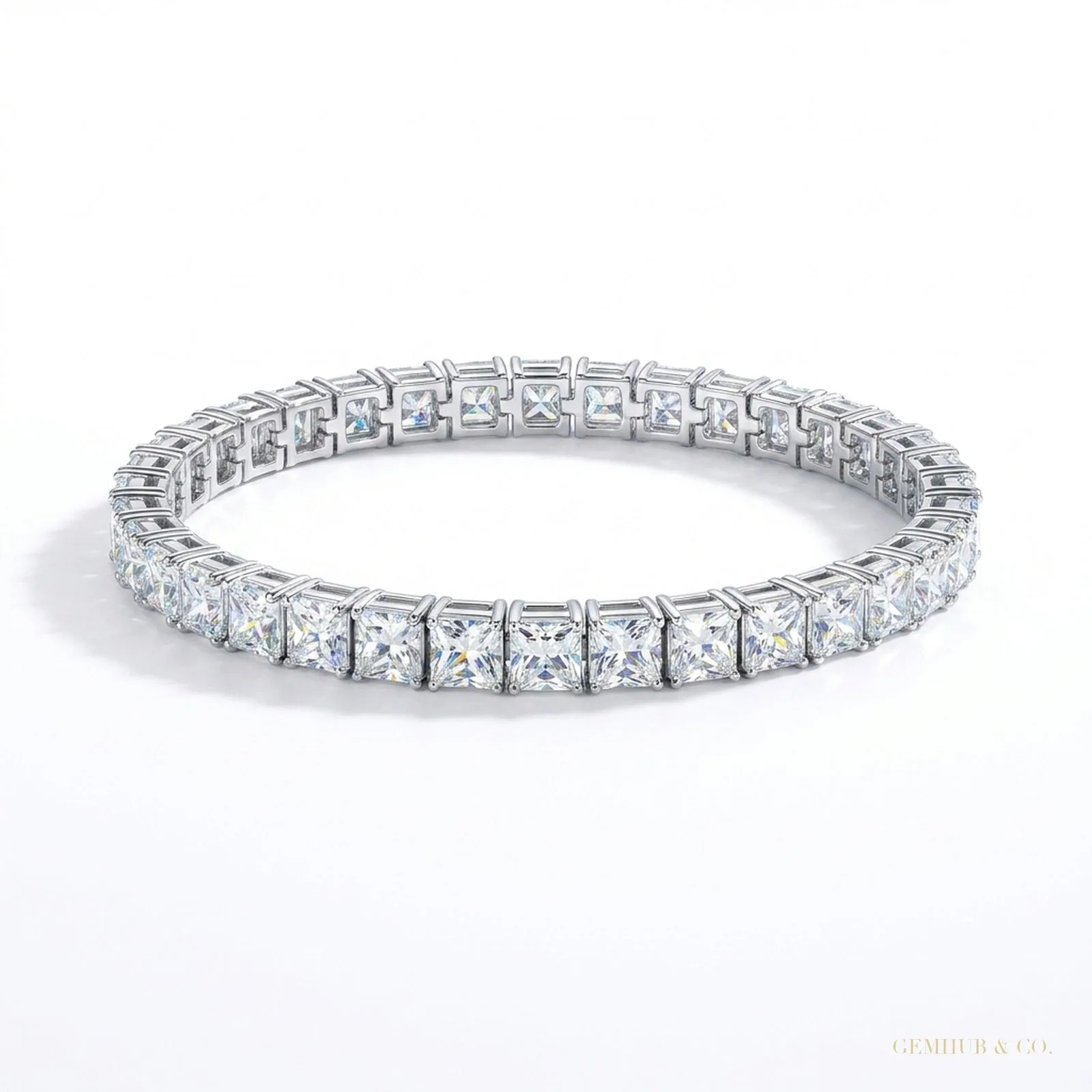 Special 5CT Round Cut Natural Diamond Tennis Bracelet Gift 14k Yellow Gold