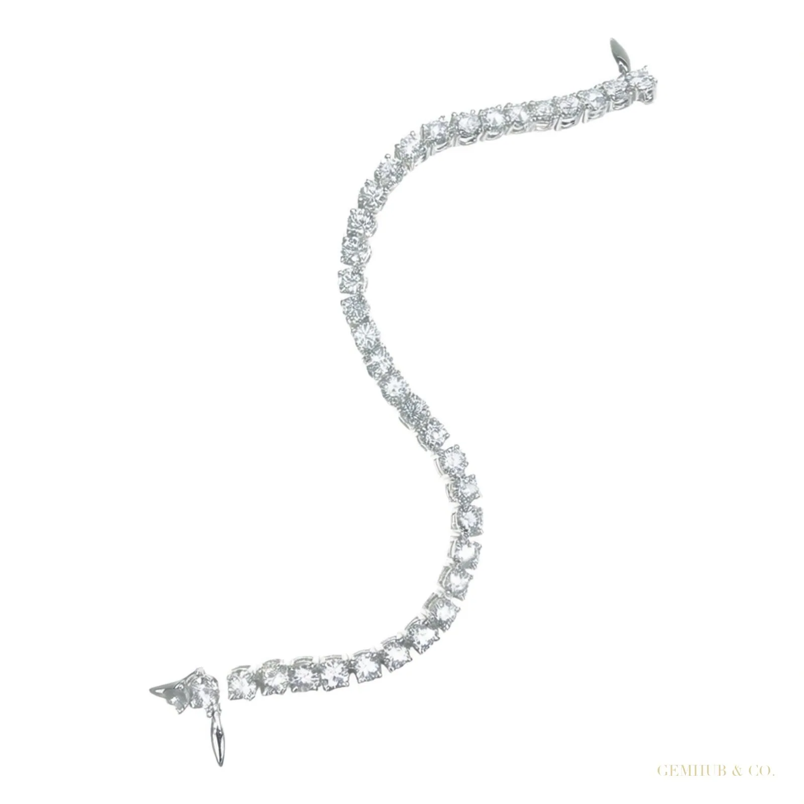 Sparkling 7Ct Certified Natural Diamond Tennis Bracelet 14Kt White Gold Round