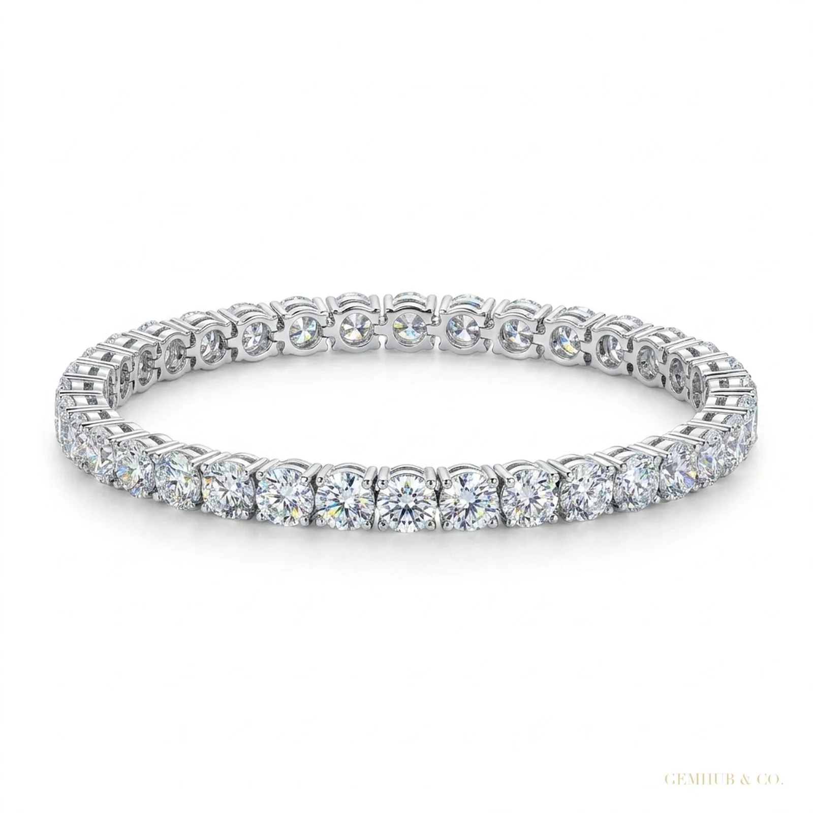 6.20Ct Round Cut GH/VS Natural Diamond Tennis Bracelet Engagement Gift 14k Gold