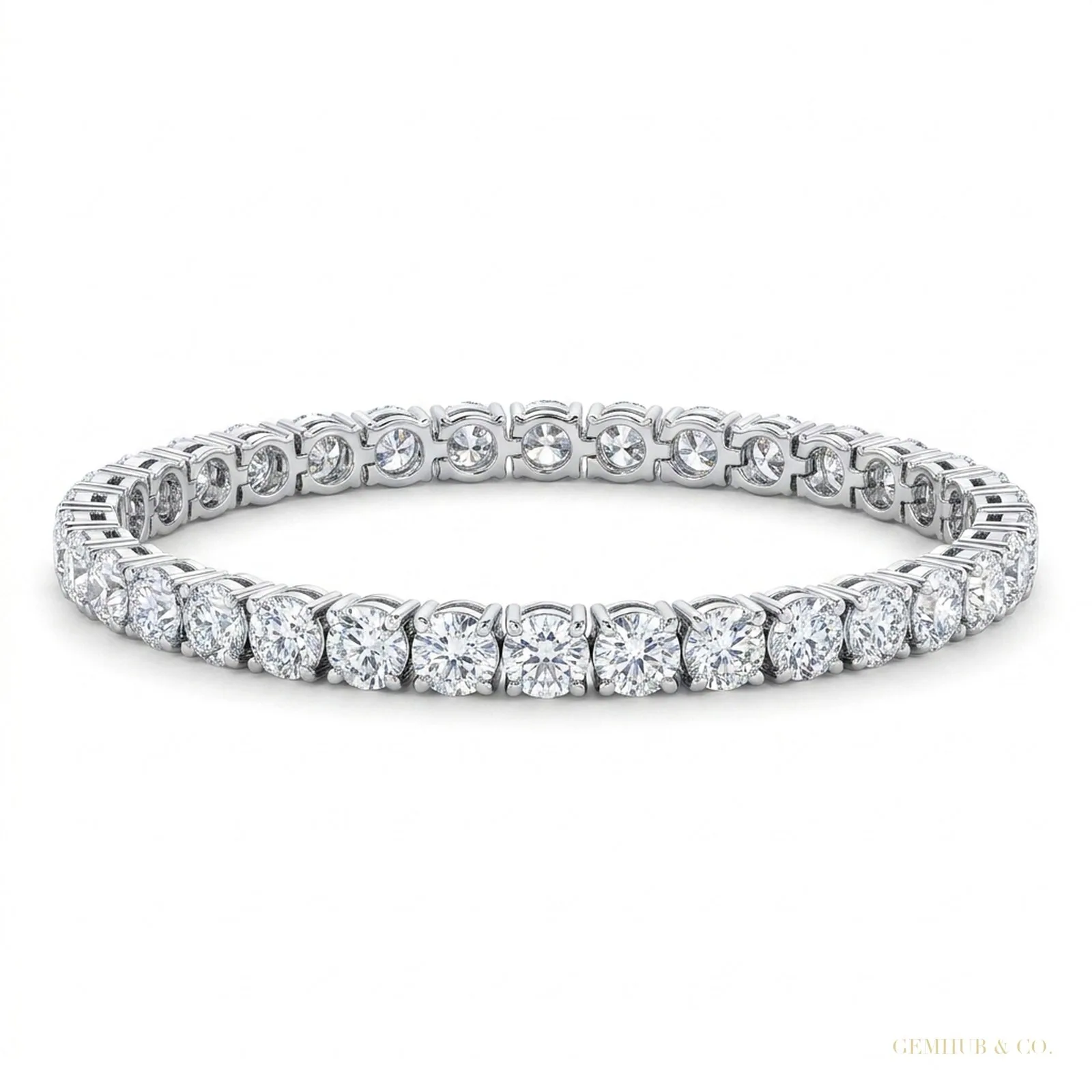 5Ct Round Cut GH/VS Natural Diamond Tennis Bracelet Birthday Gift 14k White Gold