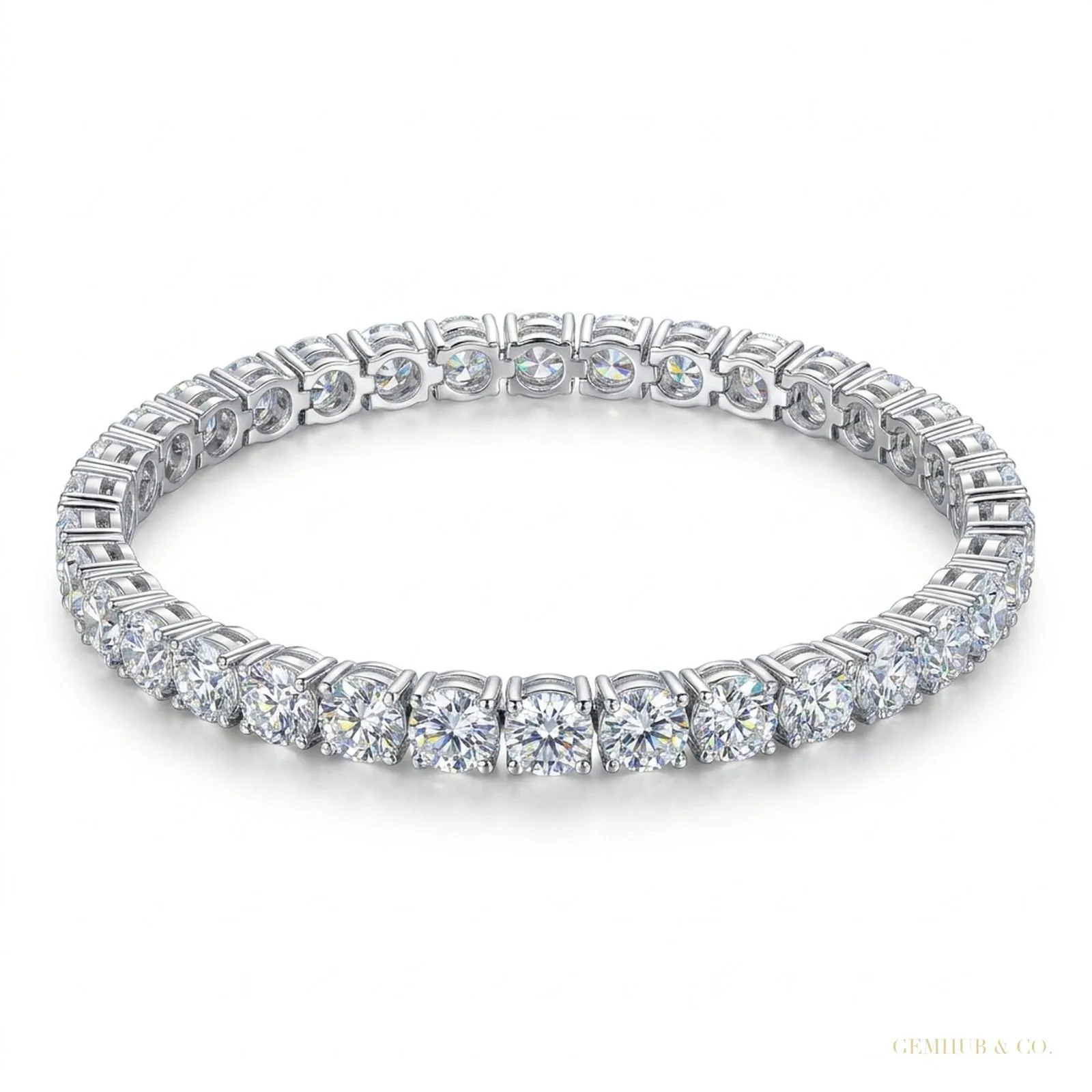 Attractive Round Cut Natural Red Ruby Tennis Bracelet For Women 14k Yellow Gold