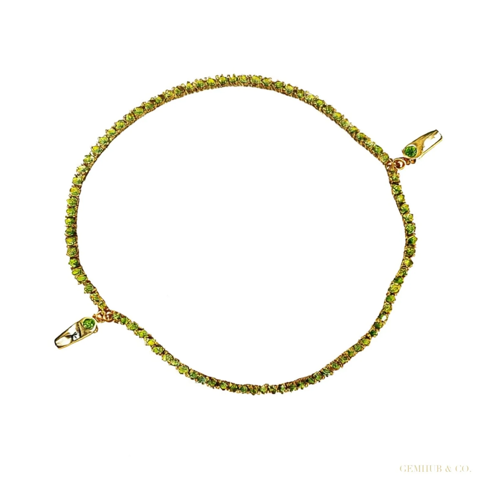 Natural Green Emerald Round Tennis Bracelet Daily Wear 14k Gold