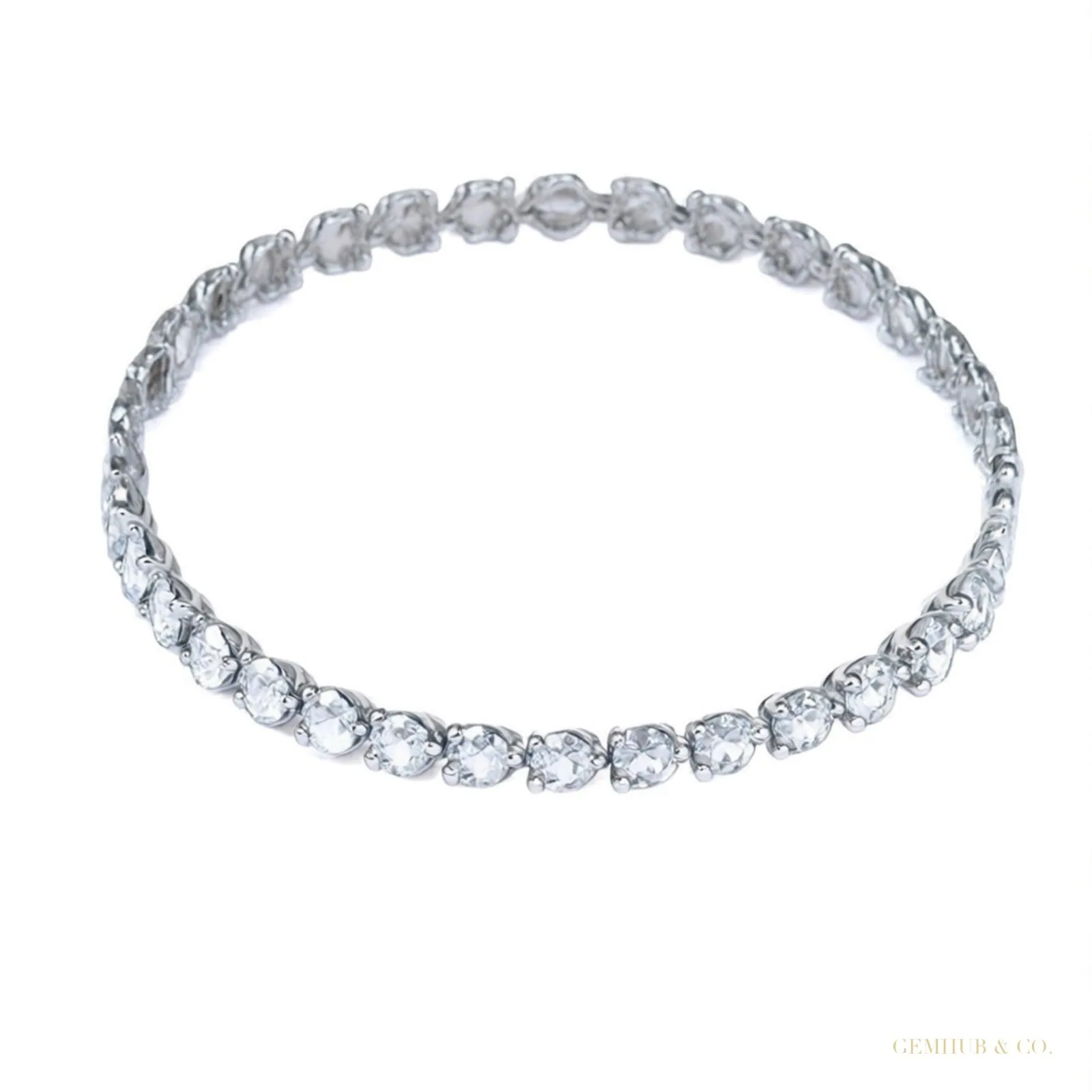 Certified Lab-Grown Diamond Birthday Propose Gift Tennis Bracelet 14k White Gold