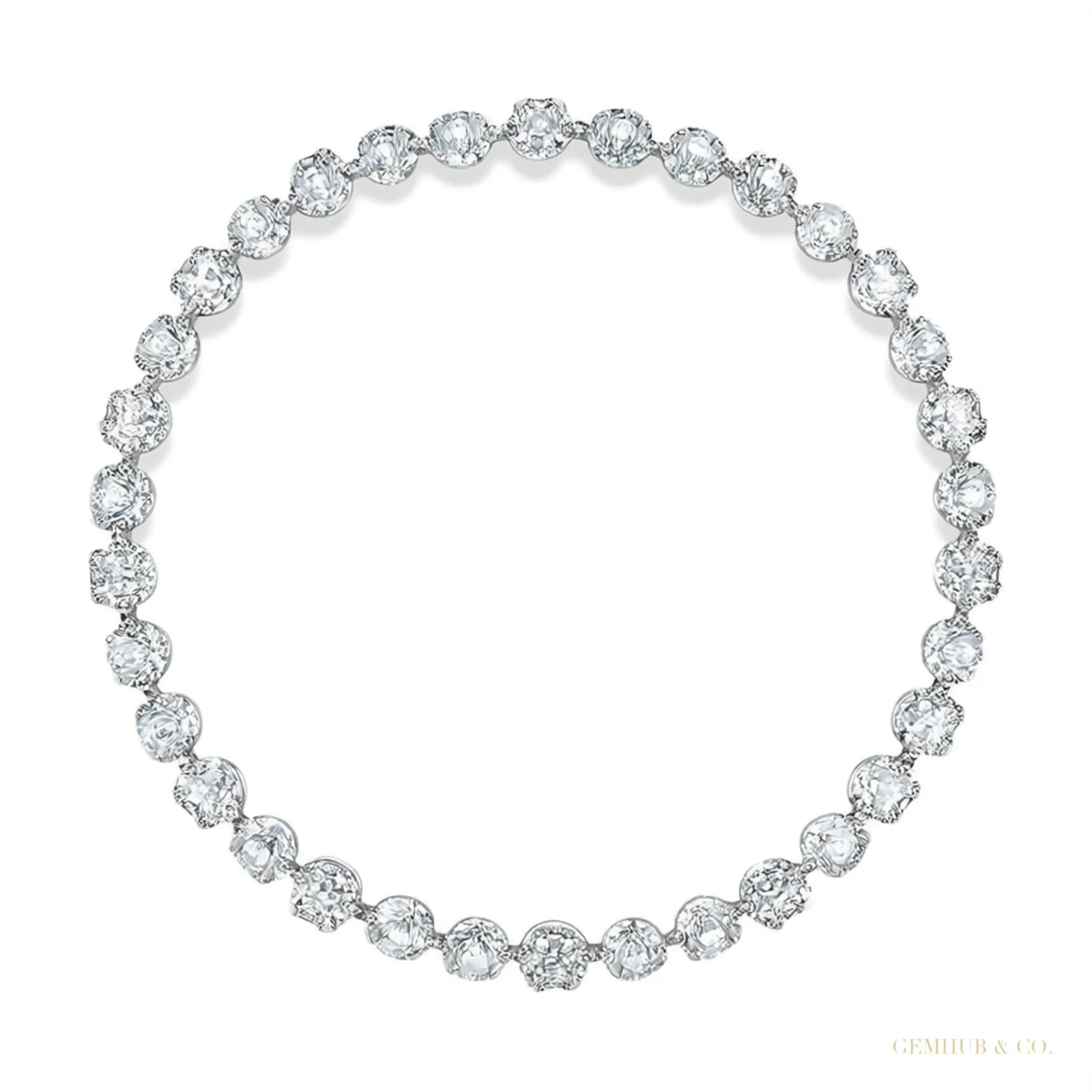 IGI Natural 4.00Ct Diamond 3-Prongs Set Martini Style Tennis Bracelet 14Kt Gold