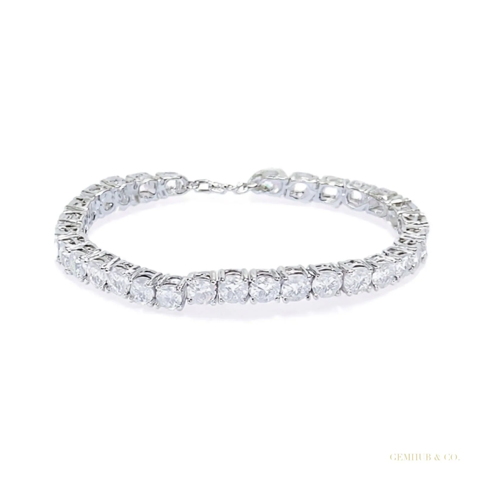 Luxury Bridal Tennis Bracelet Wedding Gift 14K White Gold Round Natural Diamond