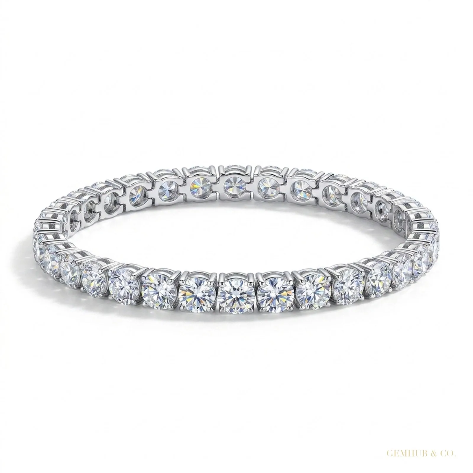 Certified 4.95Ct Round Natural Diamond Exquisite Tennis Bracelet 14k Gold GH/VS