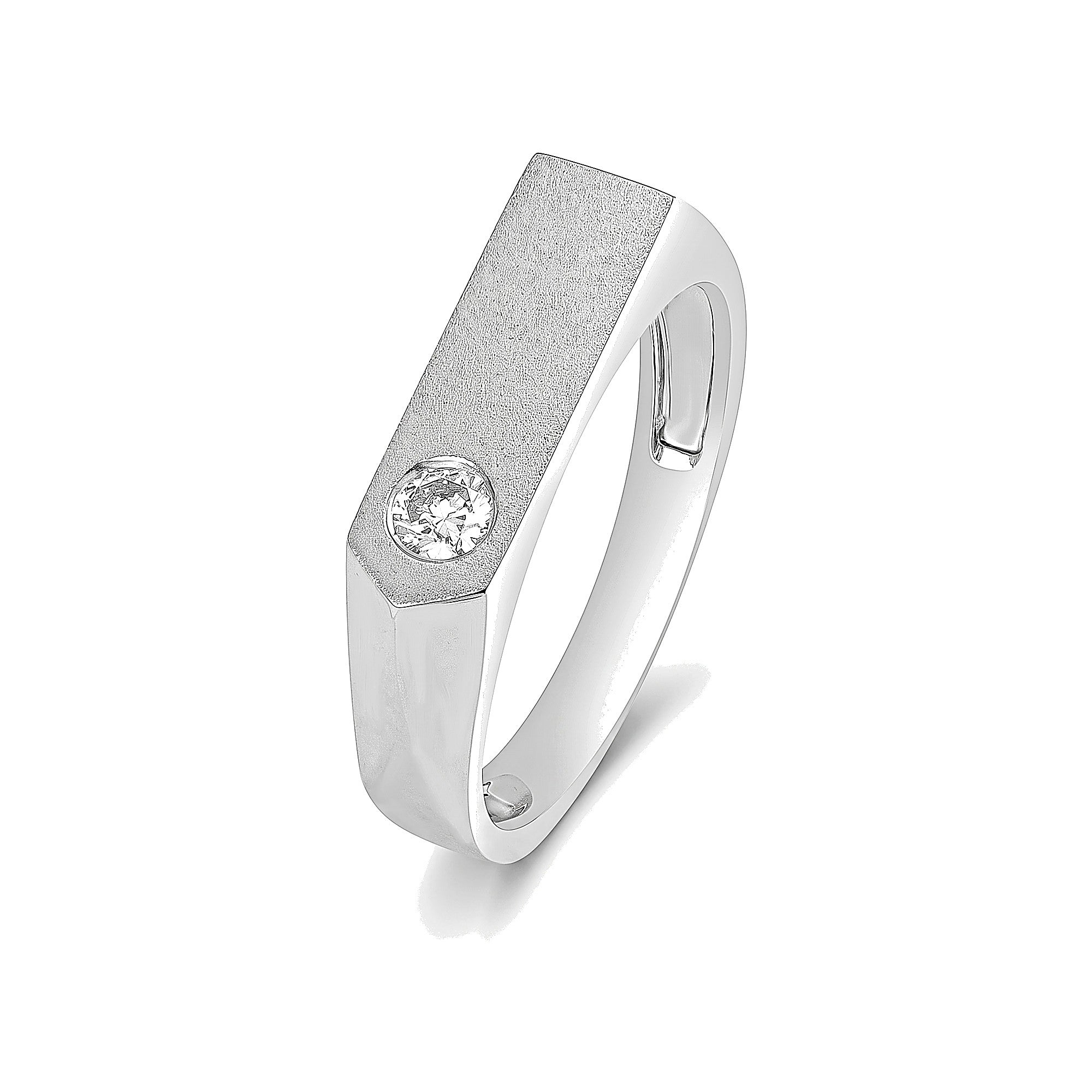 Stylish Solitaire Platinum Ring For Men