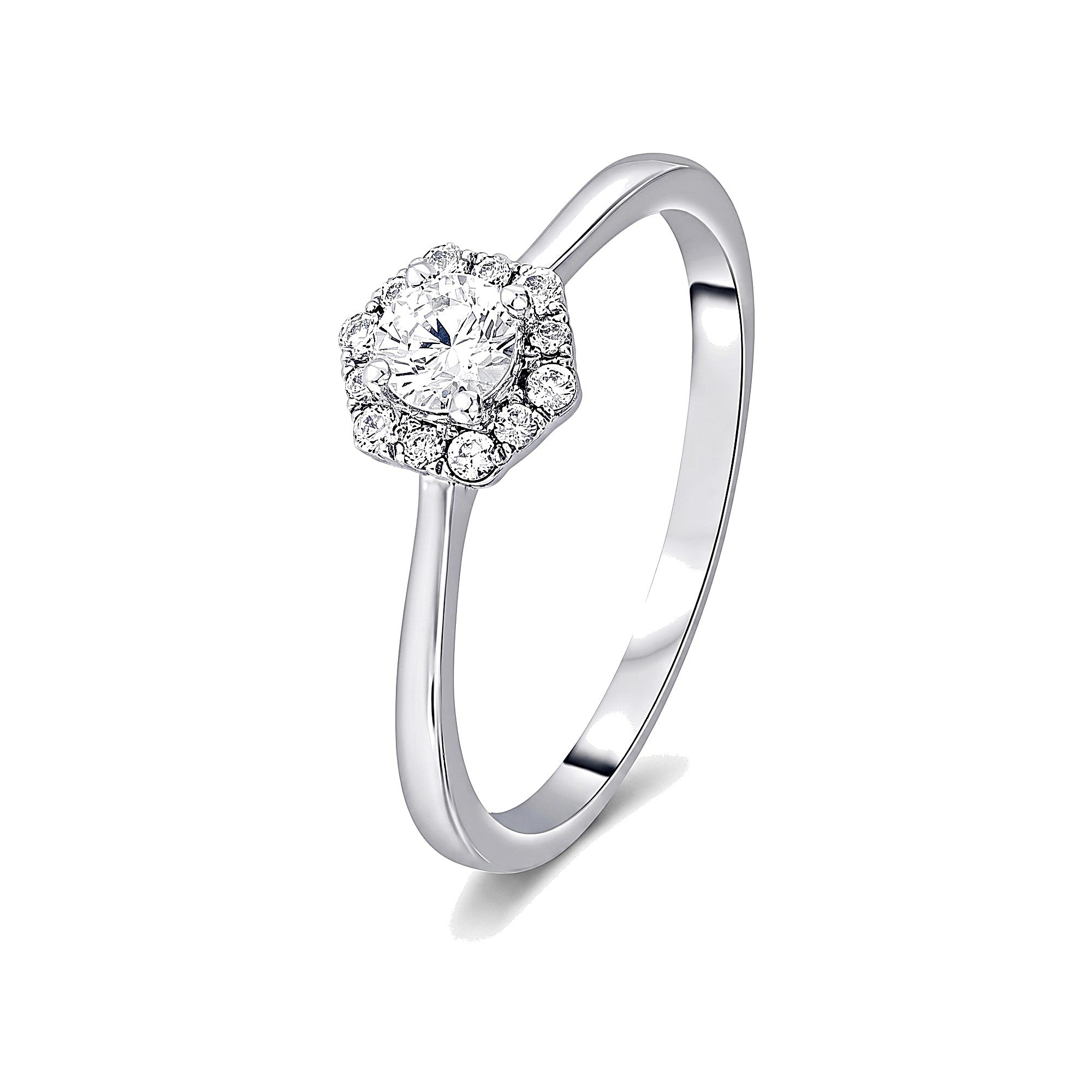 Subtle Diamond and Platinum Finger Ring