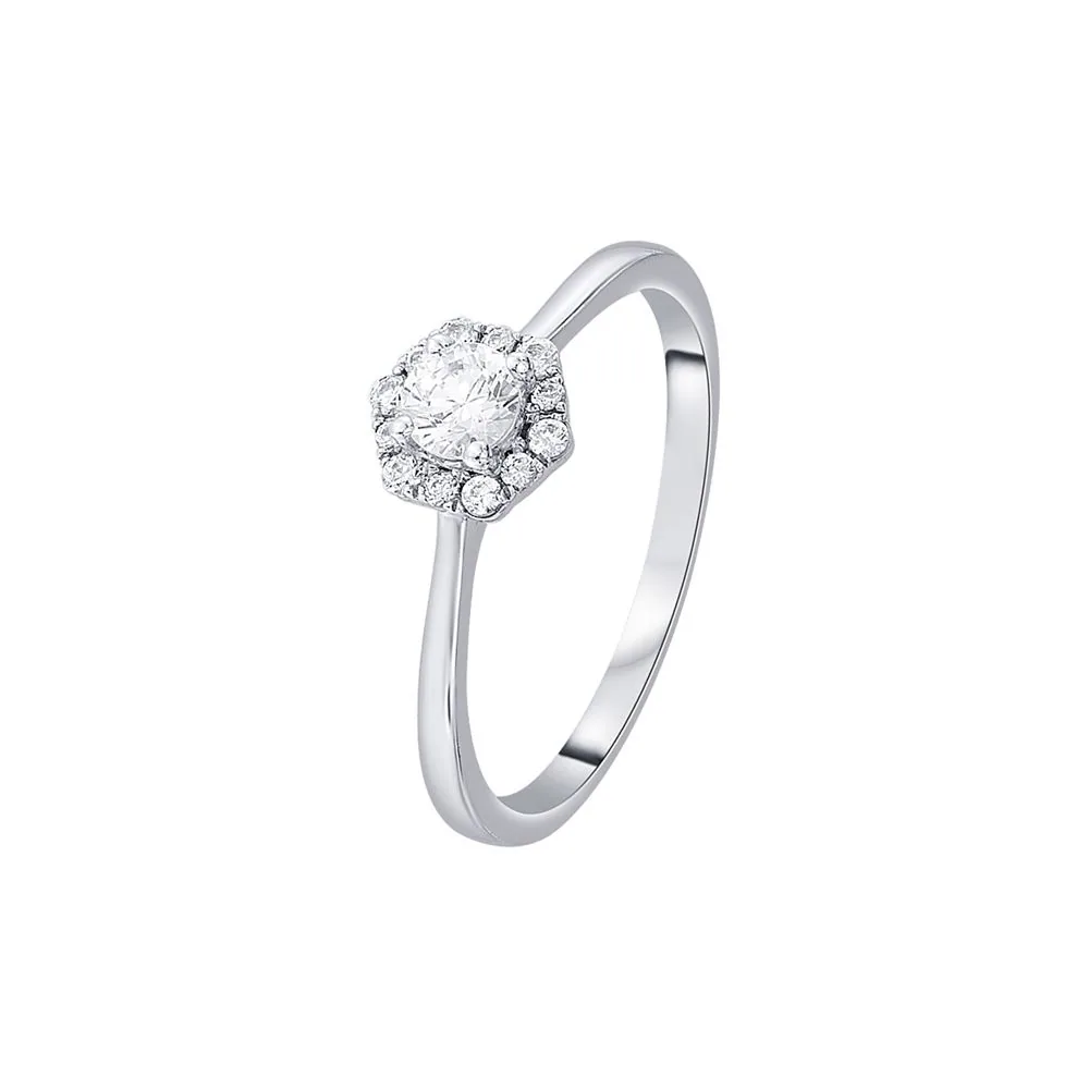 Subtle Diamond and Platinum Finger Ring