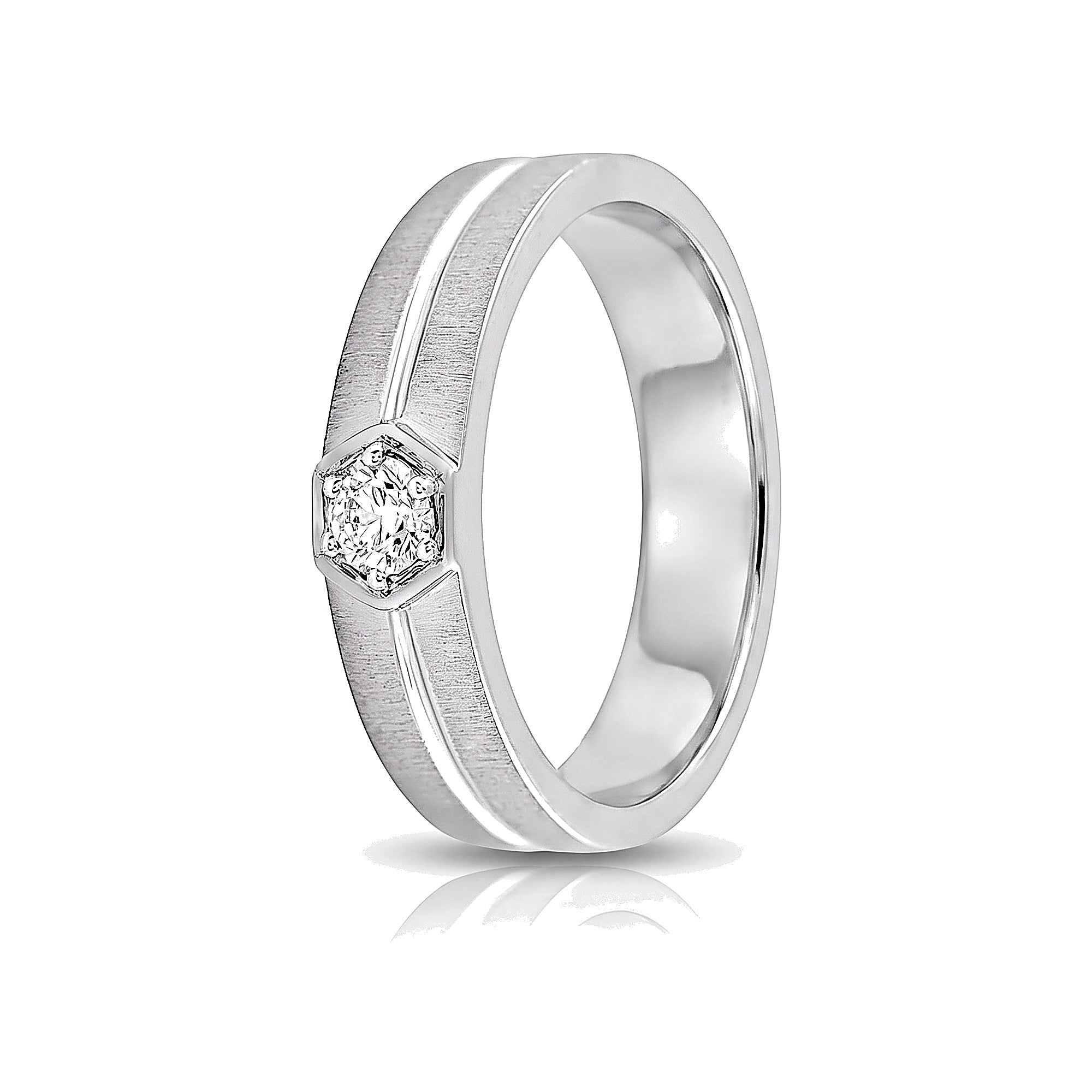 Sleek Platinum Diamond Ring