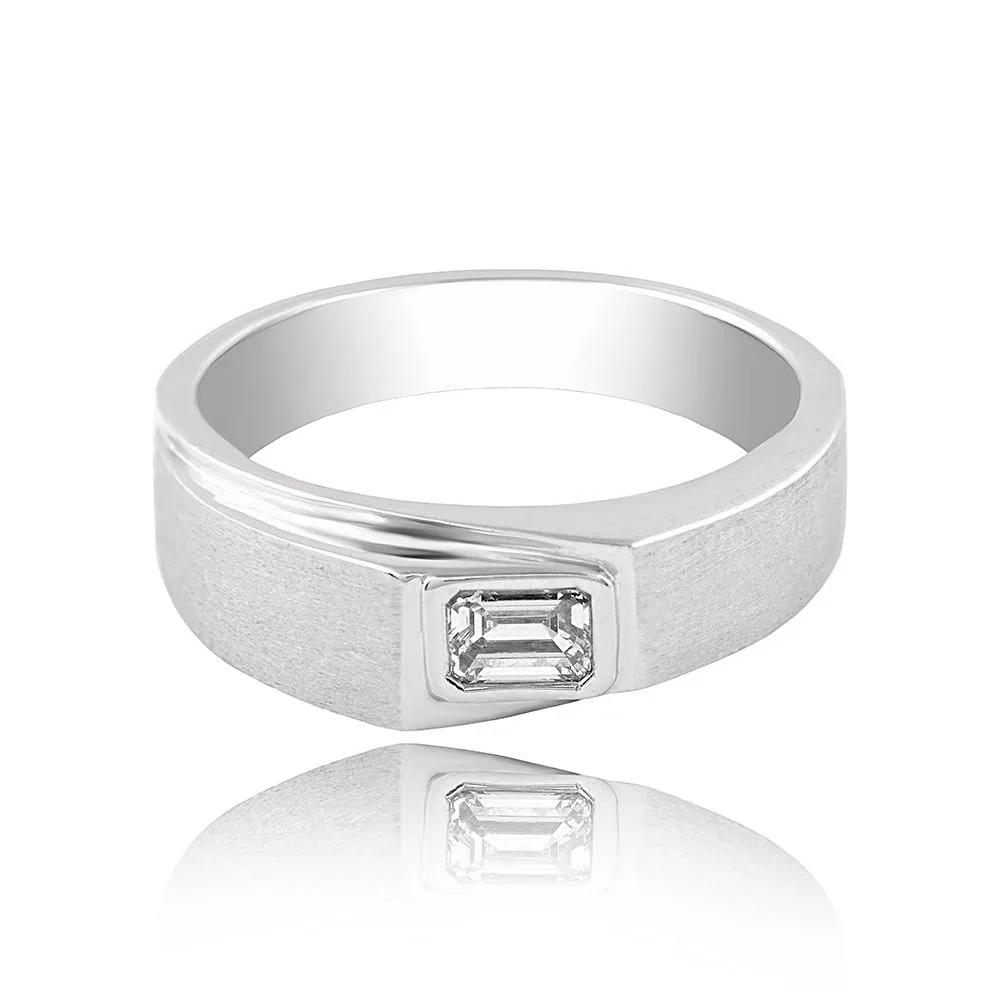 Platinum Bezel Diamond Ring - view 3