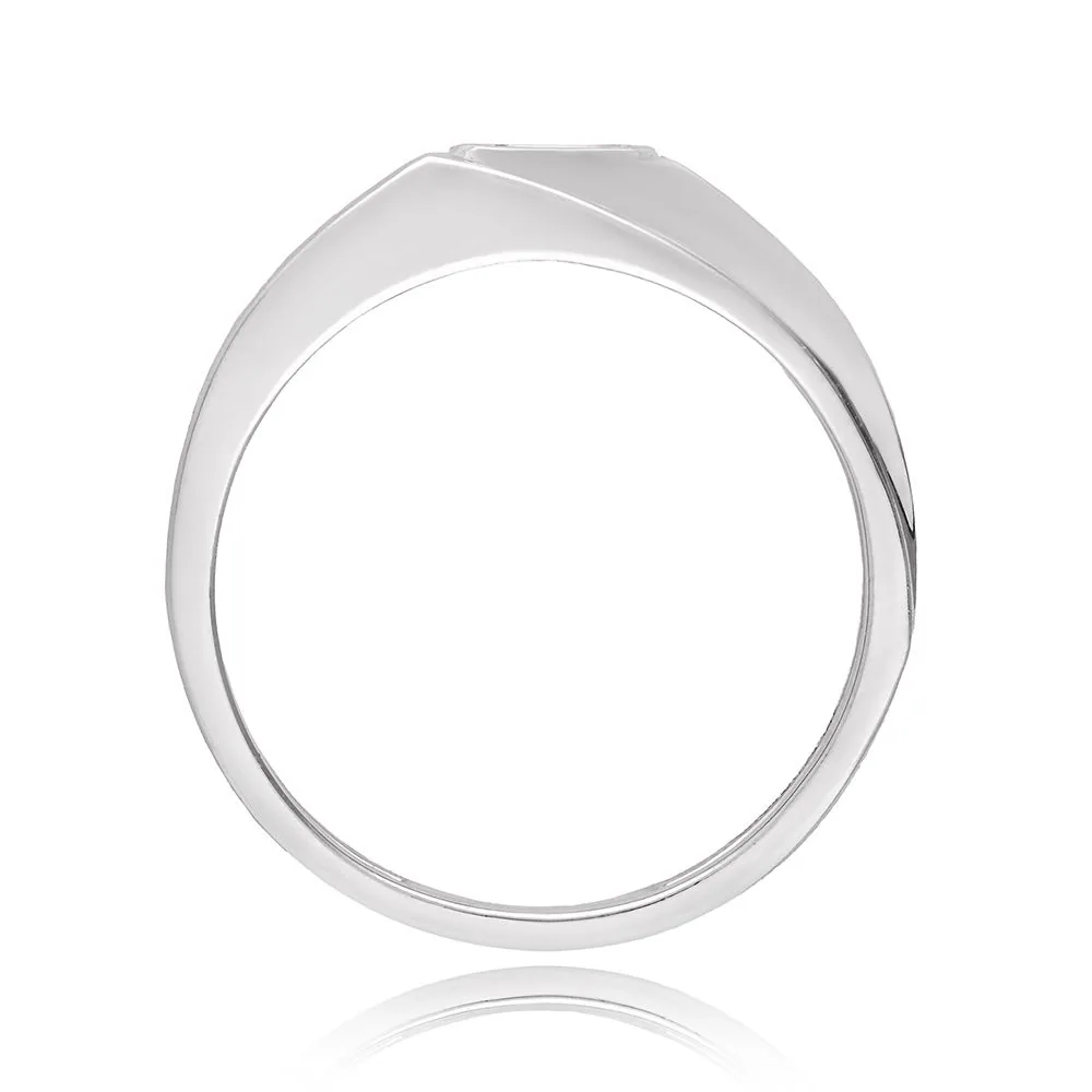 Platinum Bezel Diamond Ring - view 4