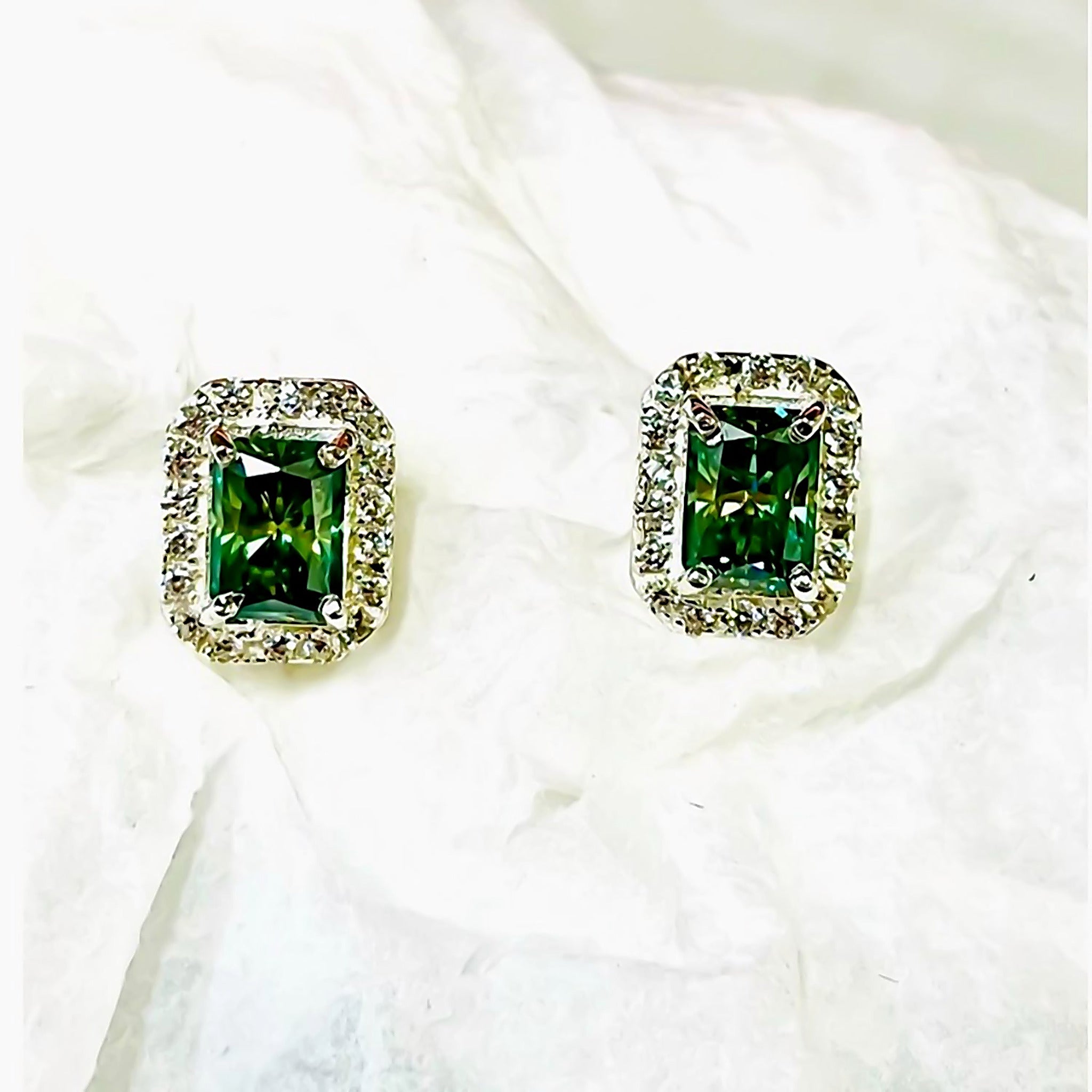 2.00 Cts Certified Blue Moissanite Stud Earrings in Gold Vermeil (925 Silver) For Gift