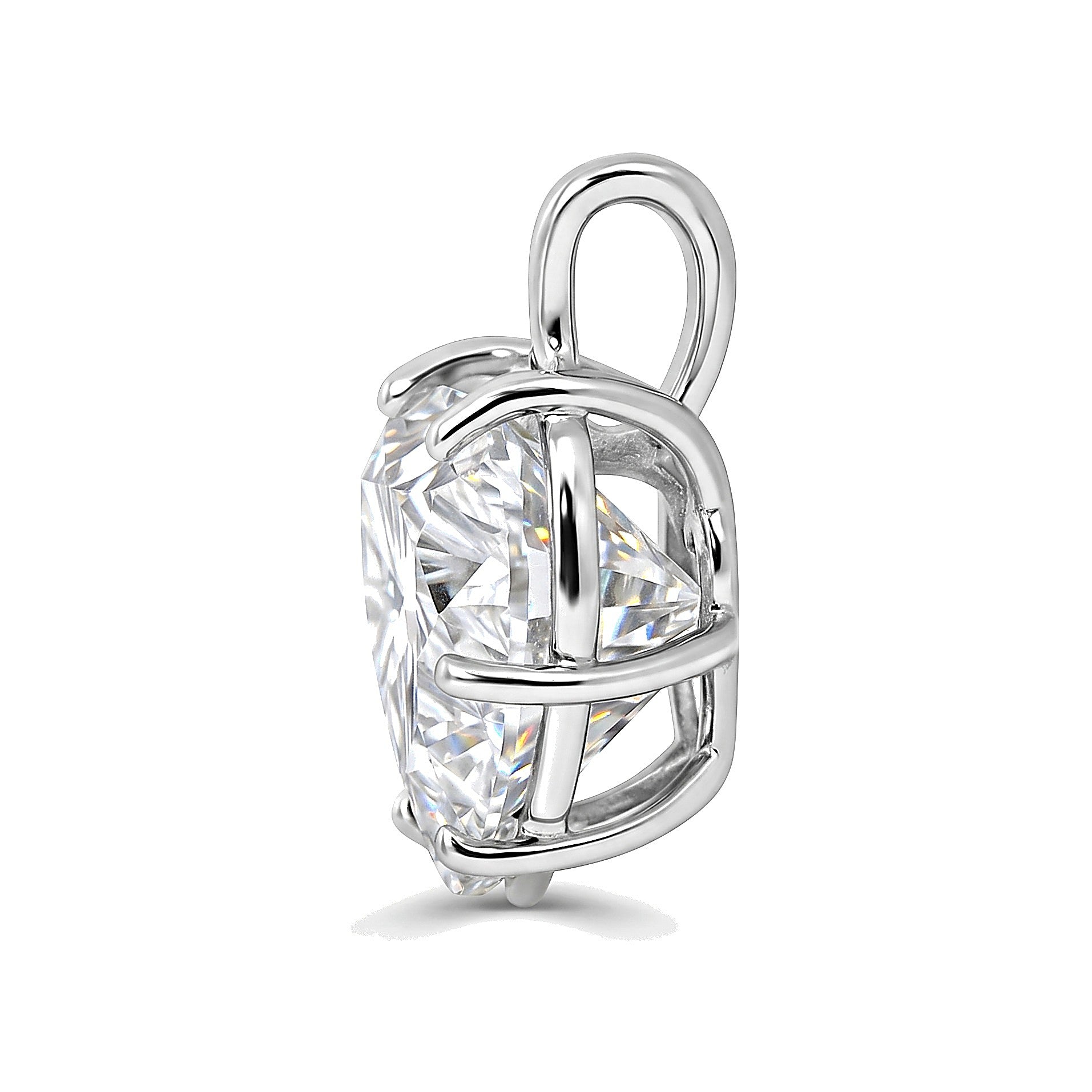 3.41 Ct Heart Cut Moissanite Pendant — VS1 Clarity in 18K Gold Vermeil (925 Silver)