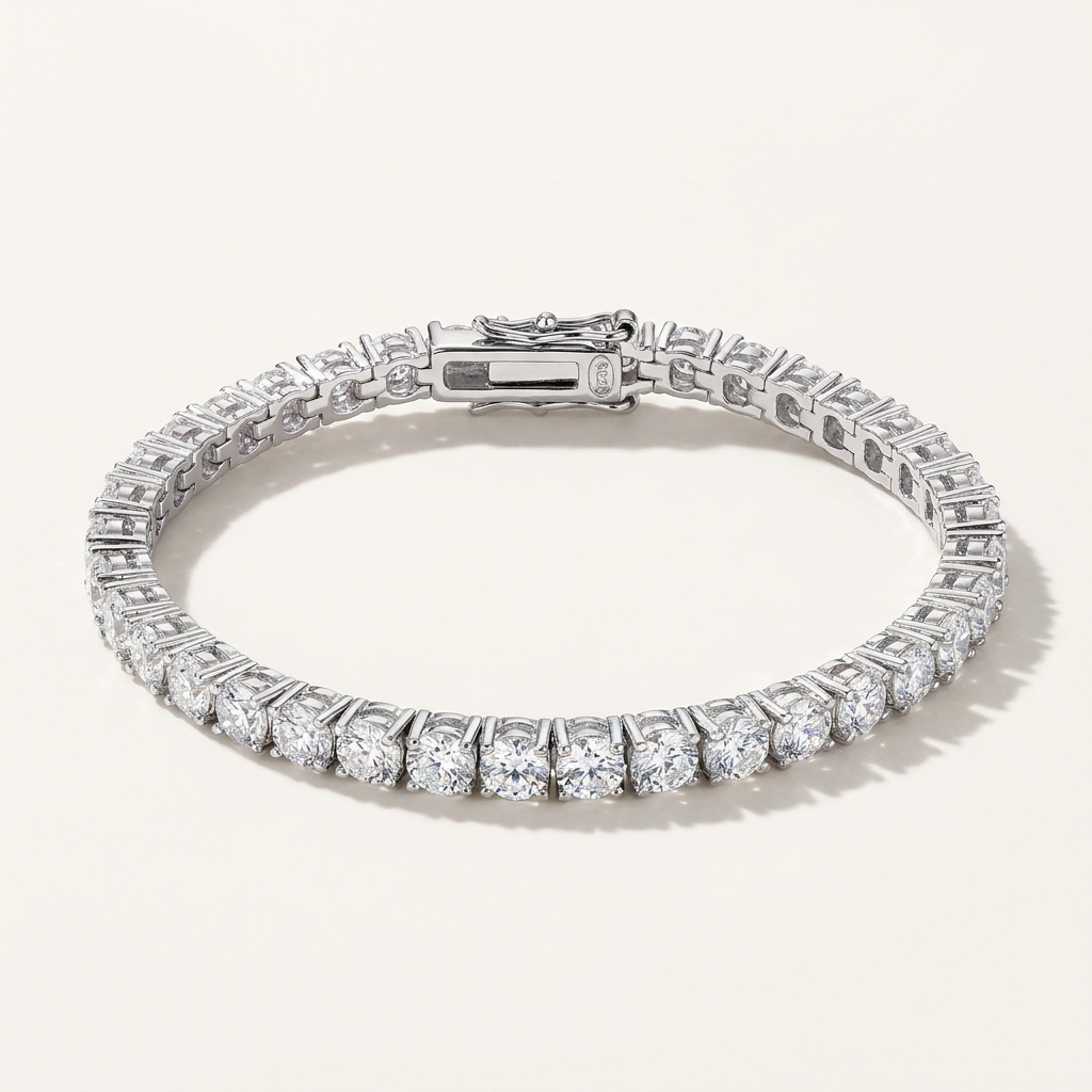 9.30Ct Round Cut Sparkling Natural Diamond Tennis Bracelet 14k Gold
